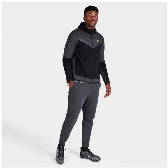 Nike Sportswear Tech Fleece 2-piece Hoodie/Joggers - Smoke grey/metallic gold - Picture 8 of 14